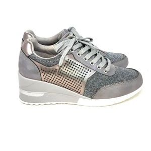New Fashion Wedge Sneakers Women’s 7 Silver